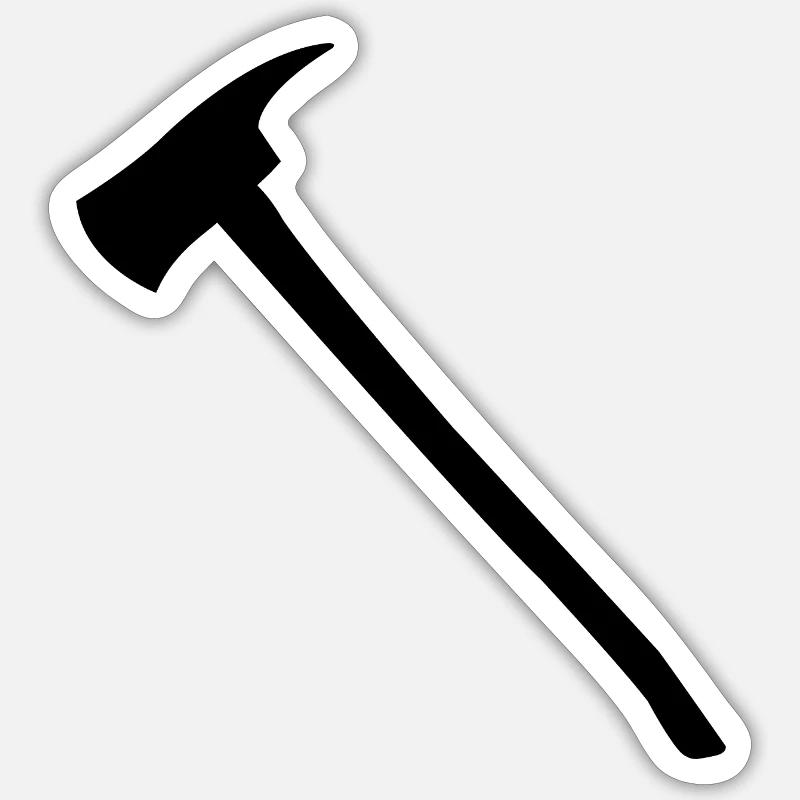 Fireman Axe - Sticker size S (10 x 10 cm) - white matte