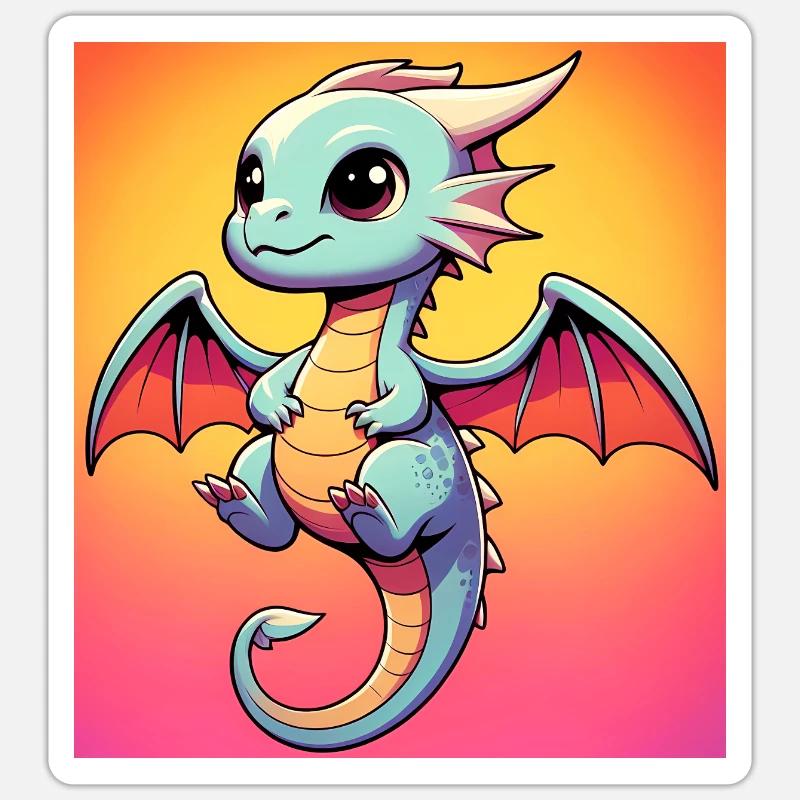 Drache - Sticker Größe S (10 x 10 cm) - Mattweiß