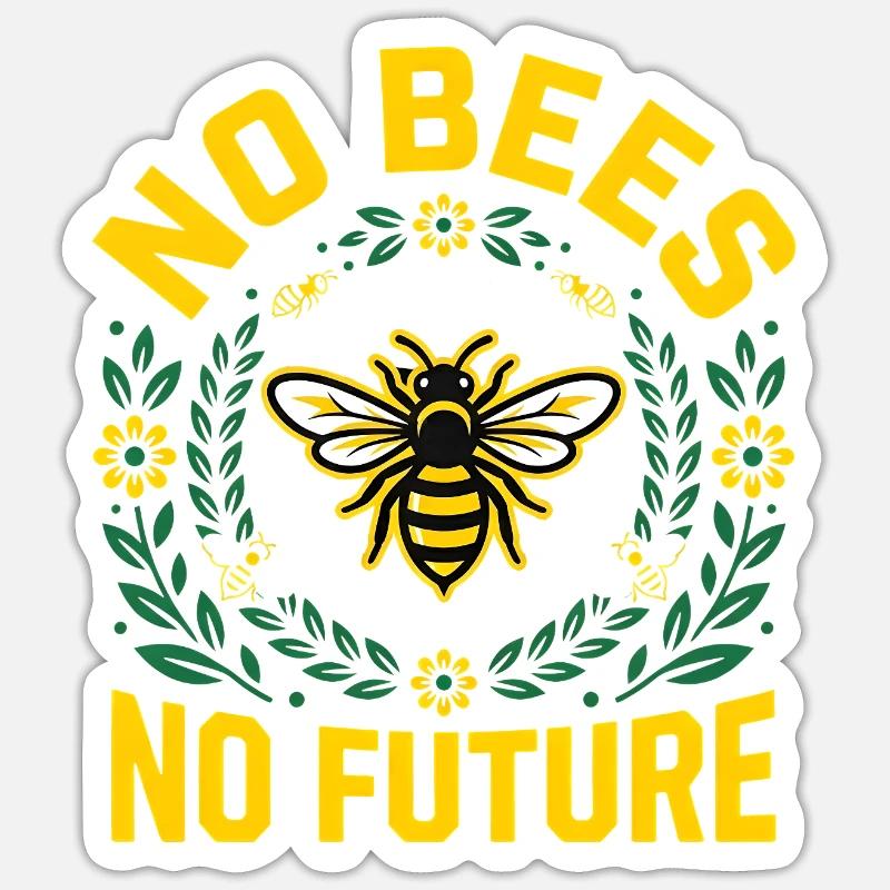 Save the Bees - Retro Umwelt Statement - Sticker Größe S (10 x 10 cm) - Mattweiß