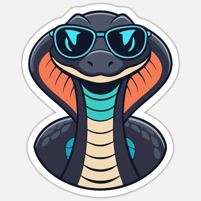 Cobra Chic Sonnenbrille - Sticker Größe S (10 x 10 cm) - Mattweiß