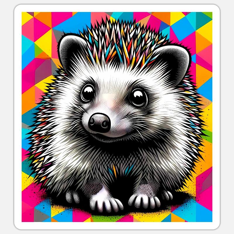 Igel - Sticker Größe S (10 x 10 cm) - Mattweiß