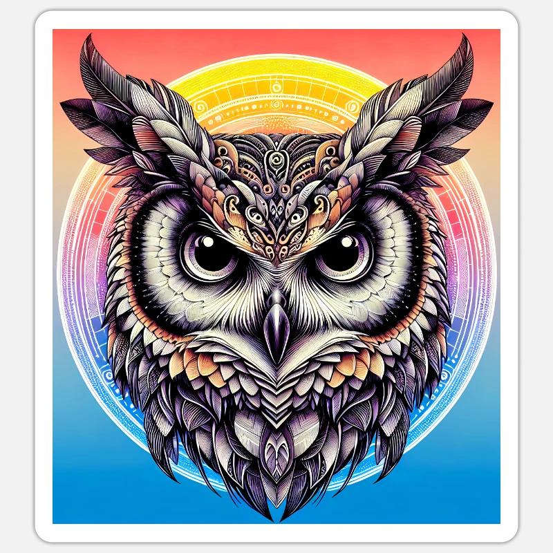 owl - Sticker size S (10 x 10 cm) - white matte