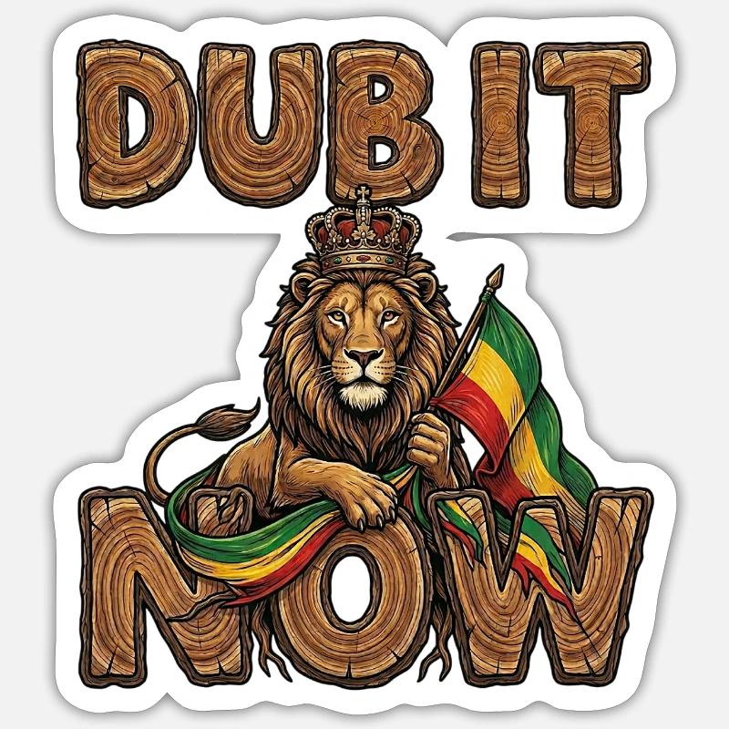 Dub It Now Holz Reggae - Sticker Größe S (10 x 10 cm) - Mattweiß