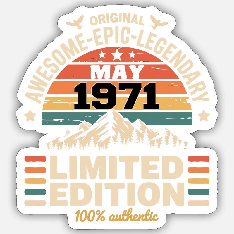 May 1971 - May 1971 - Sticker size S (10 x 10 cm) - white matte