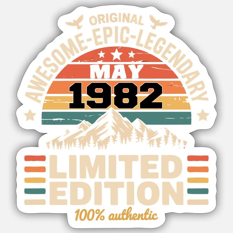 May 1982 - May 1982 - Sticker size S (10 x 10 cm) - white matte