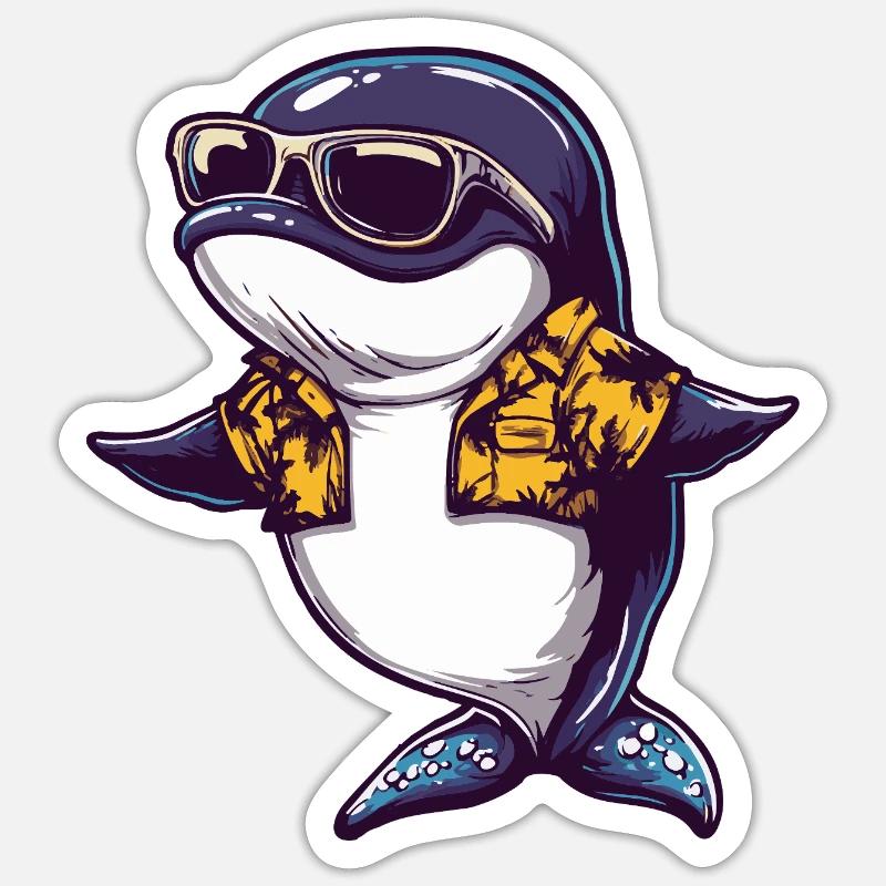 Wal Comic Urlaub - Sticker Größe S (10 x 10 cm) - Mattweiß