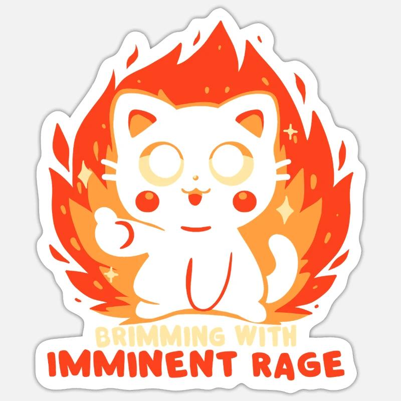 Débordant d’une rage imminente - Sticker taille S (10 x 10 cm) - blanc mat