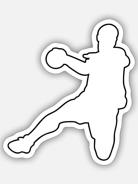 Handball - Sticker Größe S (10 x 10 cm) - Mattweiß
