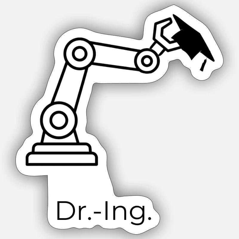 Dr.-Ing. – Robotik Sticker Größe S (10 x 10 cm)