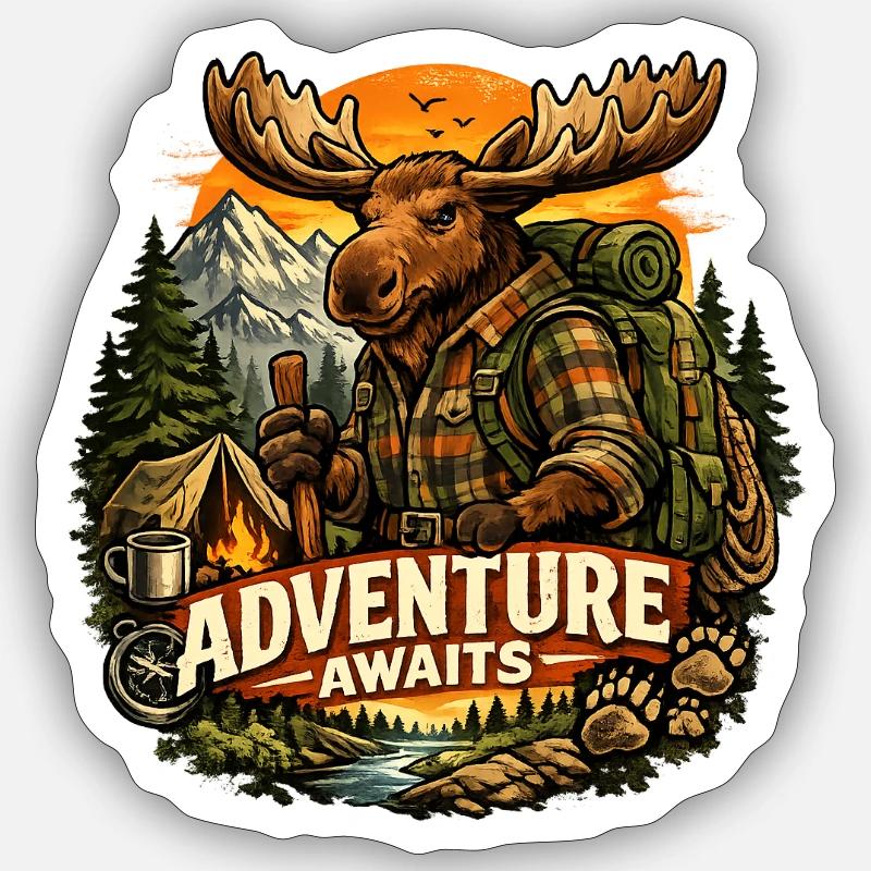 Abenteuer - Sticker Größe S (10 x 10 cm) - Mattweiß