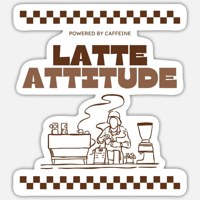 Latte Attitude - Sticker Größe S (10 x 10 cm) - Mattweiß