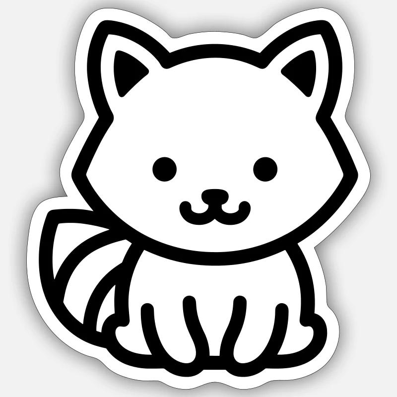 Waschbär - Sticker Größe S (10 x 10 cm) - Mattweiß