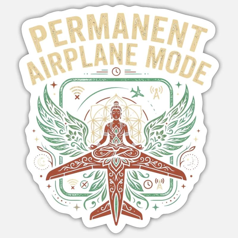 Durée du mode de vol - Sticker taille S (10 x 10 cm) - blanc mat
