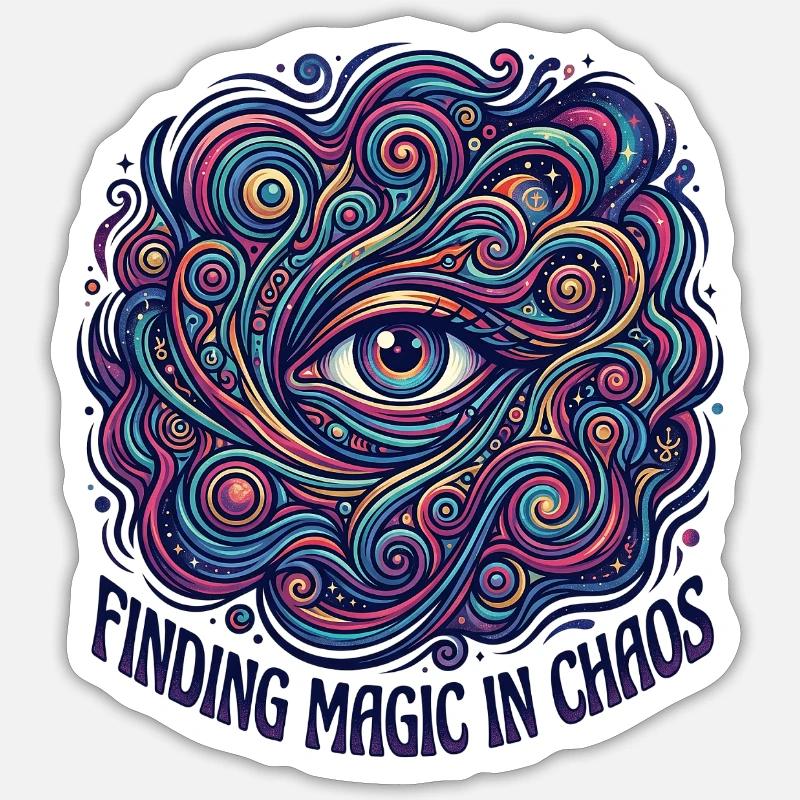 Magic Chaos - Sticker Größe S (10 x 10 cm) - Mattweiß