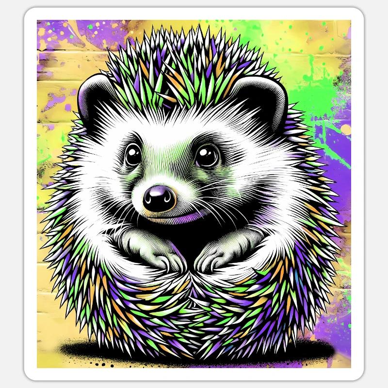 Igel - Sticker Größe S (10 x 10 cm) - Mattweiß