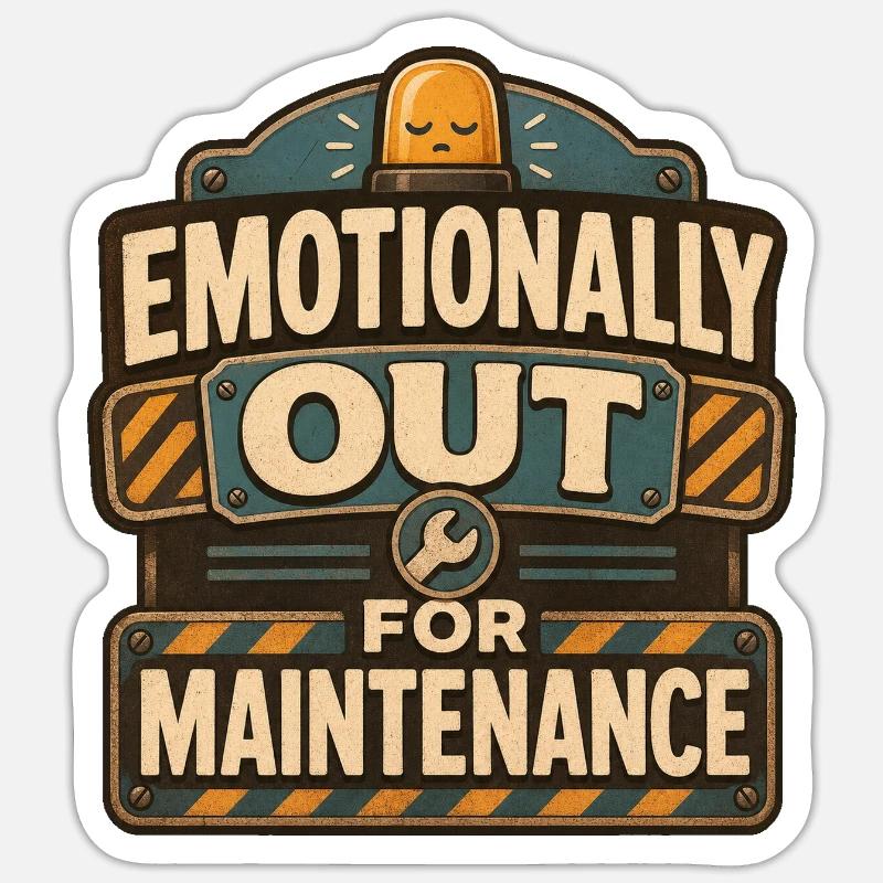 Emotionally Out For Maintenance - Sticker size S (10 x 10 cm) - white matte
