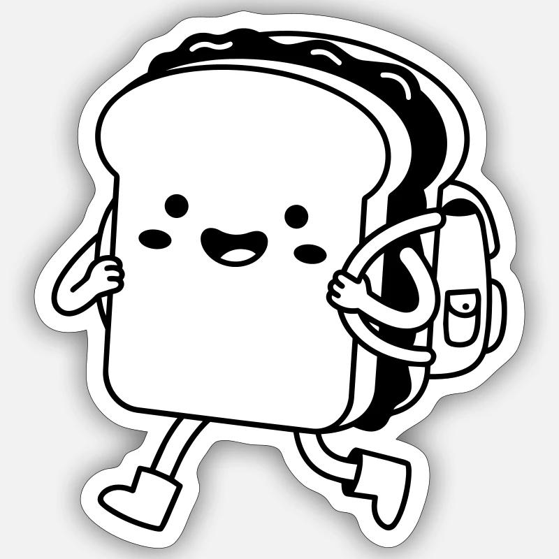 Sandwich Kawaii - Sticker taille S (10 x 10 cm) - blanc mat