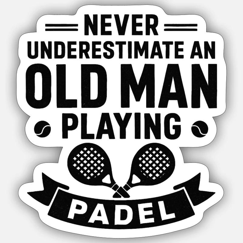 Playing Padel - Sticker size S (10 x 10 cm) - white matte