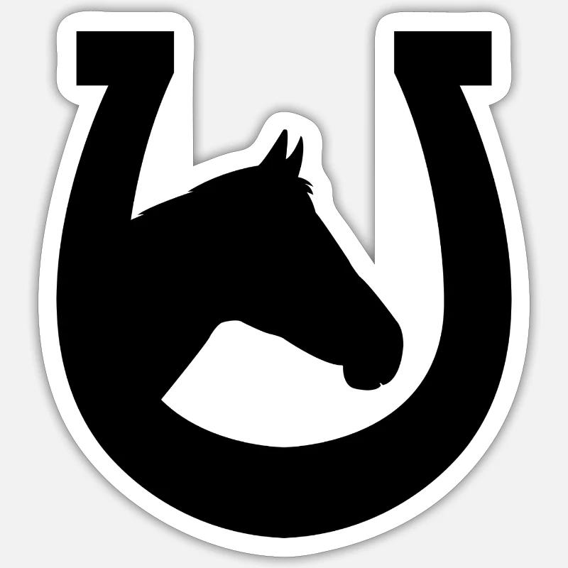Fer à cheval - Sticker taille S (10 x 10 cm) - blanc mat