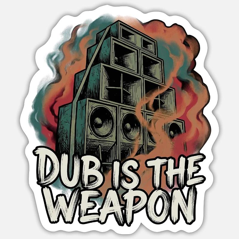 Dub Reggae Soundsystem - Sticker Größe S (10 x 10 cm) - Mattweiß