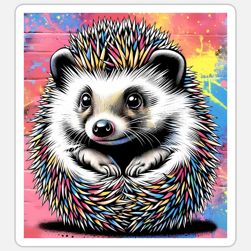Igel - Sticker Größe S (10 x 10 cm) - Mattweiß