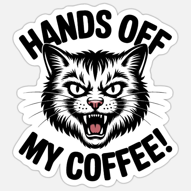 Loin de mon café - Sticker taille S (10 x 10 cm) - blanc mat