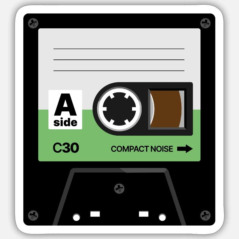 Cassette Minuscule - Sticker taille S (10 x 10 cm) - blanc mat