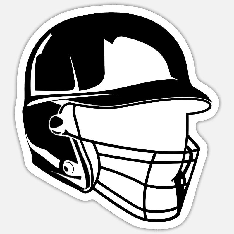 Baseball Helm - Sticker Größe S (10 x 10 cm) - Mattweiß