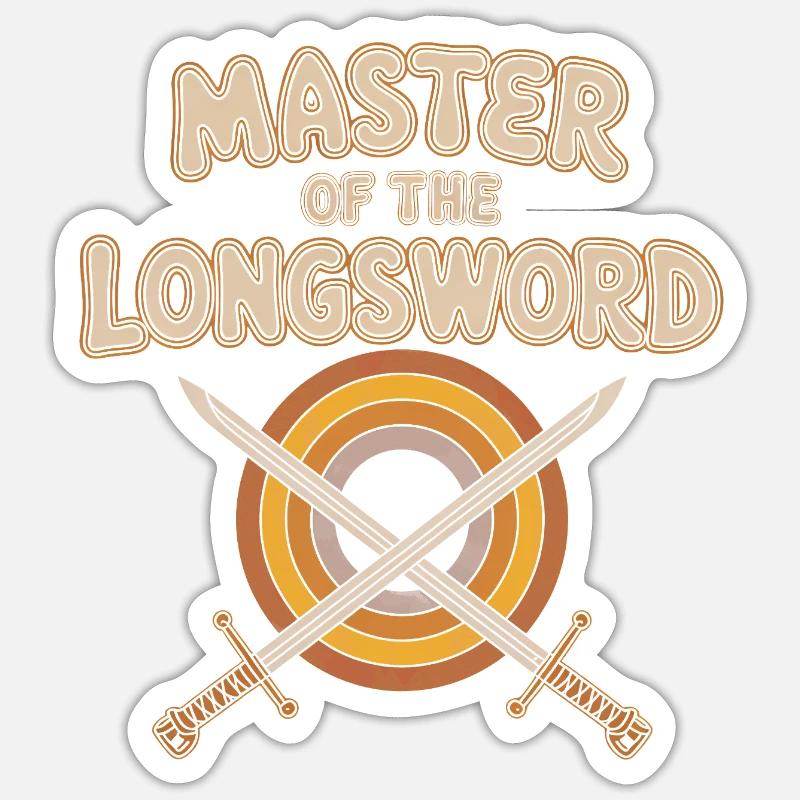 Maître de l’Épée Longue - Sticker taille S (10 x 10 cm) - blanc mat