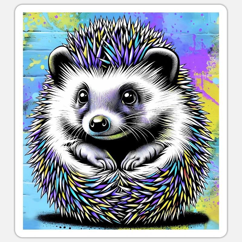 Igel - Sticker Größe S (10 x 10 cm) - Mattweiß