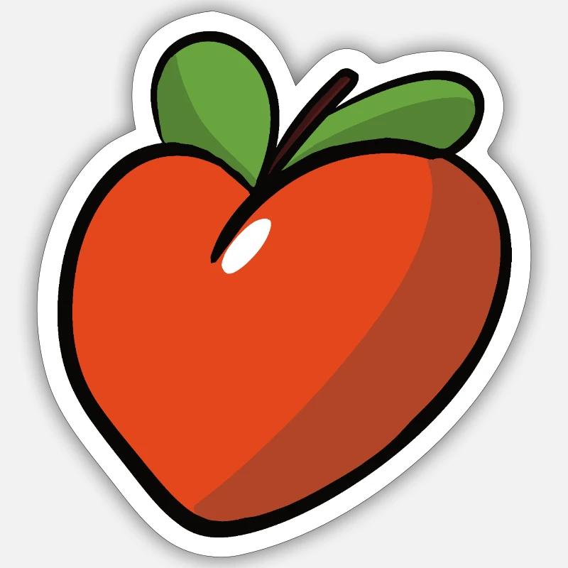 Peche_coeur - Sticker size S (10 x 10 cm) - white matte