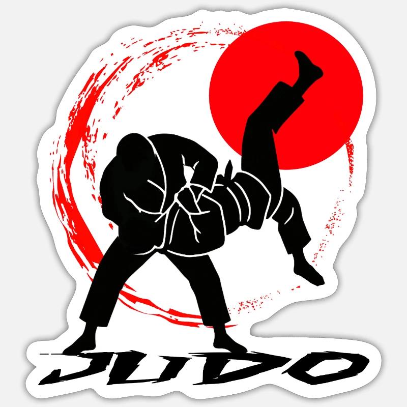 Judo - Sticker taille S (10 x 10 cm) - blanc mat