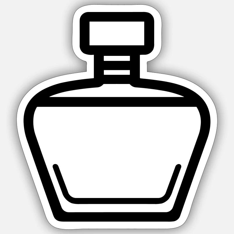 flacon de parfum - Sticker taille S (10 x 10 cm) - blanc mat