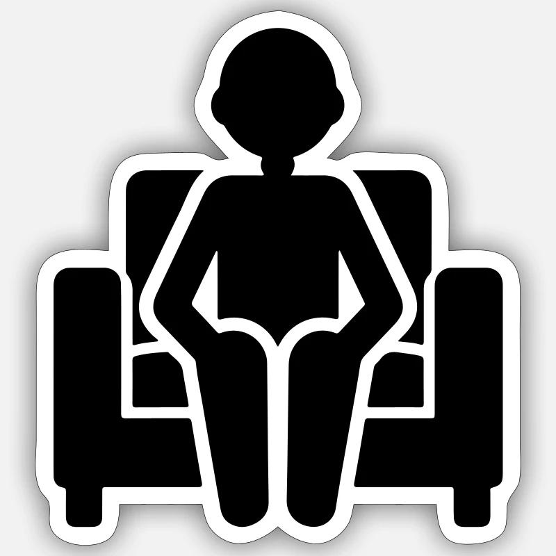 Couch Sitting Lazy - Sticker size S (10 x 10 cm) - white matte
