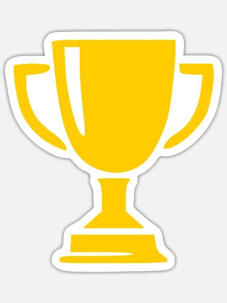 Pokal Sieg Geschenk Sportler - Sticker Größe S (10 x 10 cm) - Mattweiß