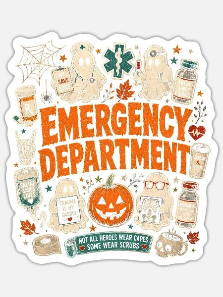 Krankenschwester Krankenpfleger Halloween - Sticker Größe S (10 x 10 cm) - Mattweiß