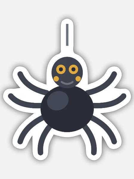 Niedliche Halloween-Spinne im Cartoon-Stil - Sticker Größe S (10 x 10 cm) - Mattweiß