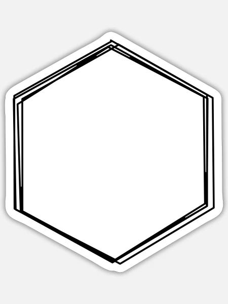 Sechseck handgezeichnet - Sticker Größe S (10 x 10 cm) - Mattweiß