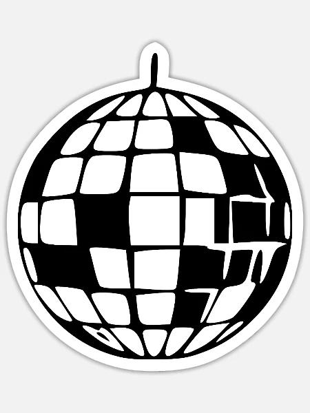 Discokugel 80er Jahre Geschenk - Sticker Größe S (10 x 10 cm) - Mattweiß