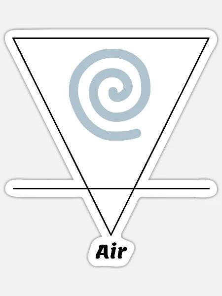 Luft Element Symbol Alchemie Wicca - Sticker Größe S (10 x 10 cm) - Mattweiß