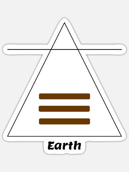 Erde Element Symbol Alchemie Wicca - Sticker Größe S (10 x 10 cm) - Mattweiß