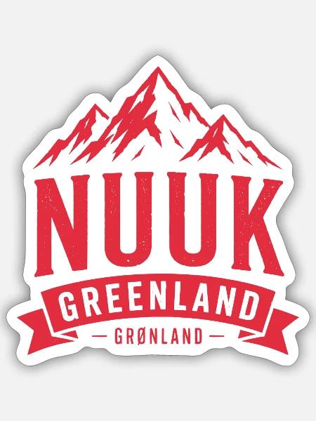 Nuuk - Greenland - Artic Ocean - Denmark - Sticker Größe S (10 x 10 cm) - Mattweiß
