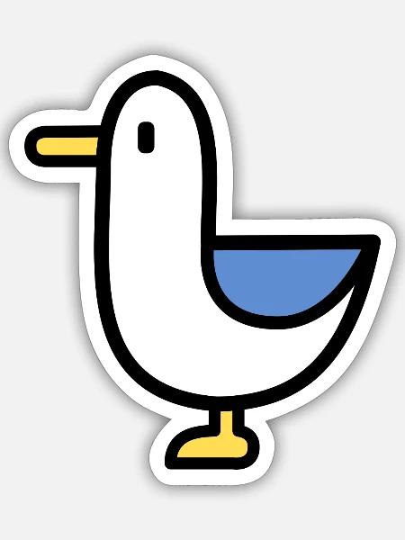 Möwe Piktogramm - Sticker Größe S (10 x 10 cm) - Mattweiß