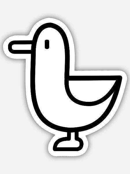 Kleiner Piepmatz - Sticker Größe S (10 x 10 cm) - Mattweiß