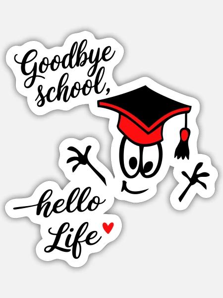 Schule Abitur - Sticker Größe S (10 x 10 cm) - Mattweiß