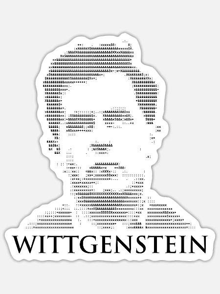 Ludwig Wittgenstein ASCII-Porträt - Sticker Größe S (10 x 10 cm) - Mattweiß