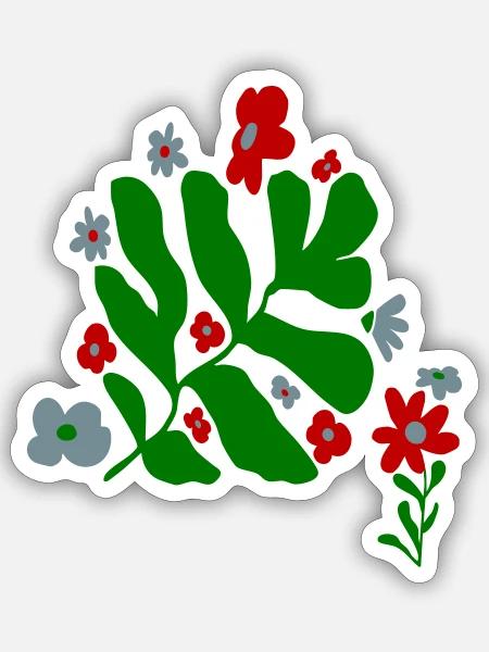 Flower - Sticker Größe S (10 x 10 cm) - Mattweiß