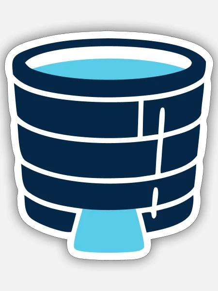 Eisbad Tonne Icon - Sticker Größe S (10 x 10 cm) - Mattweiß