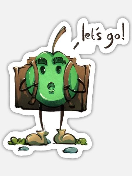 Apple Adventurer – Los geht's! - Sticker Größe S (10 x 10 cm) - Mattweiß
