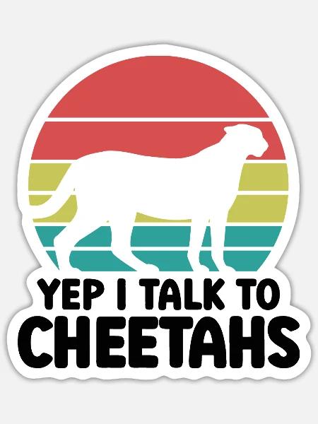 Gepard Humor Retro - Sticker Größe S (10 x 10 cm) - Mattweiß